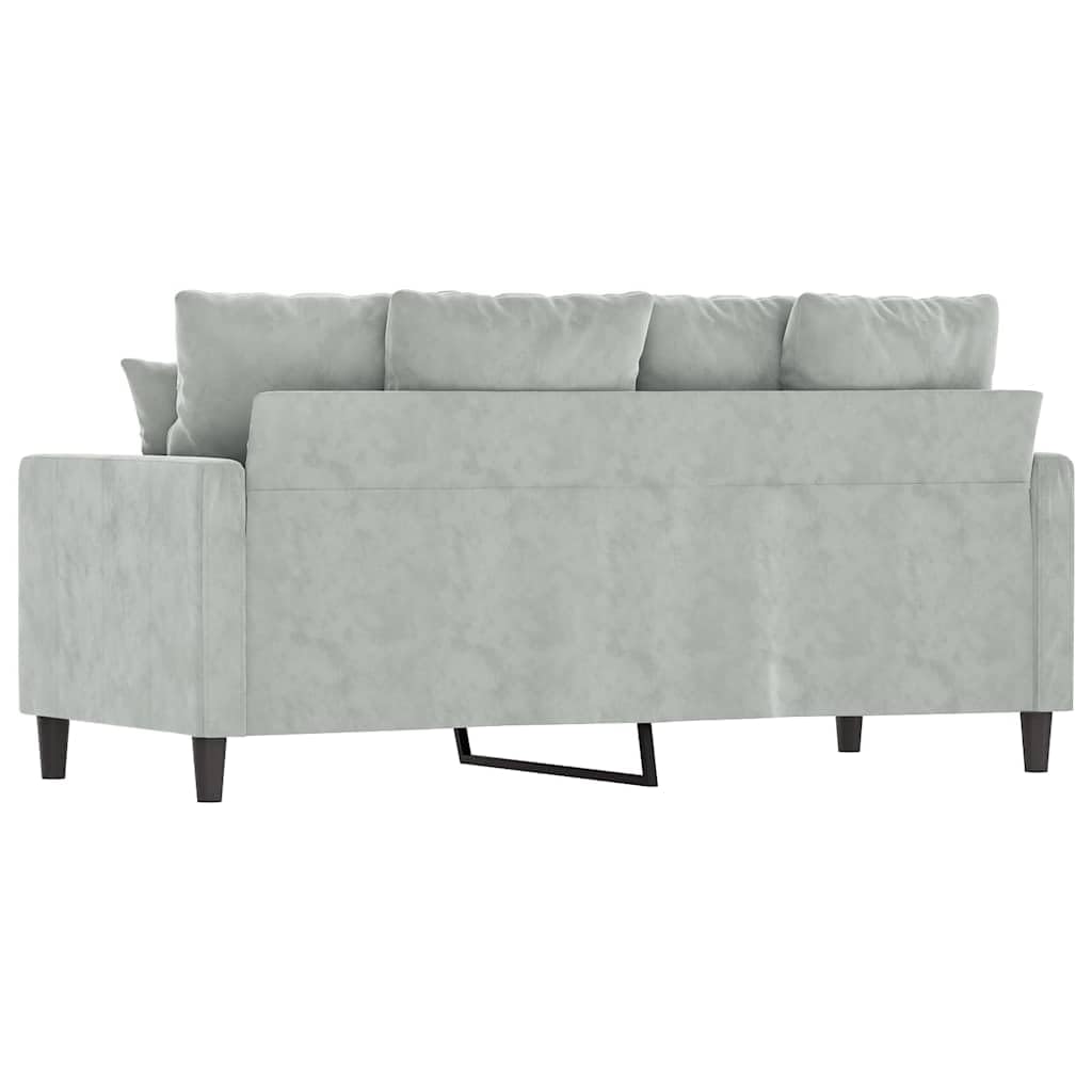 Light Gray Velvet 2-Seater Sofa J180
