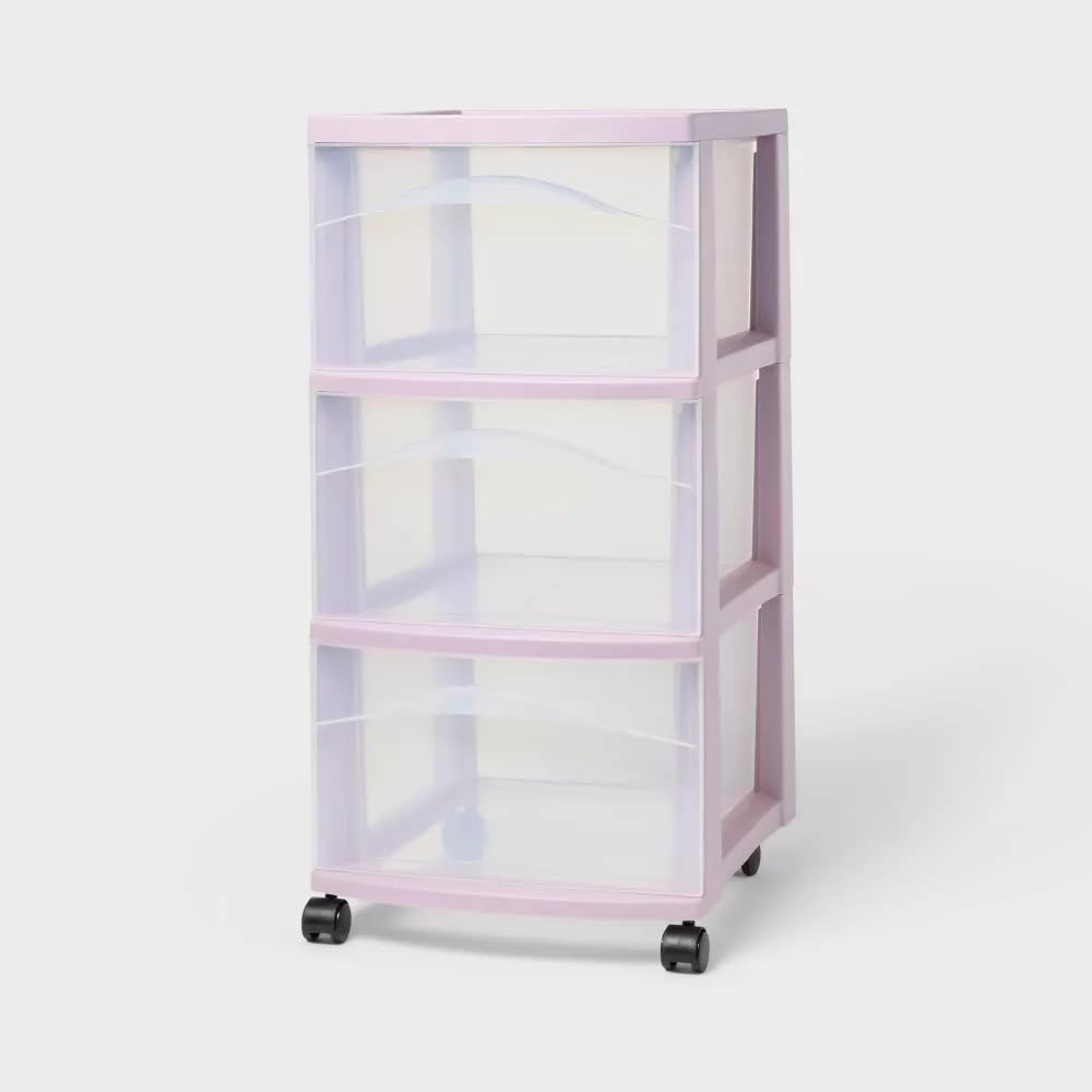 3 Drawer Plastic Storage Cart with Casters E441548