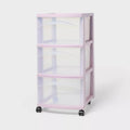 3 Drawer Plastic Storage Cart with Casters E441548