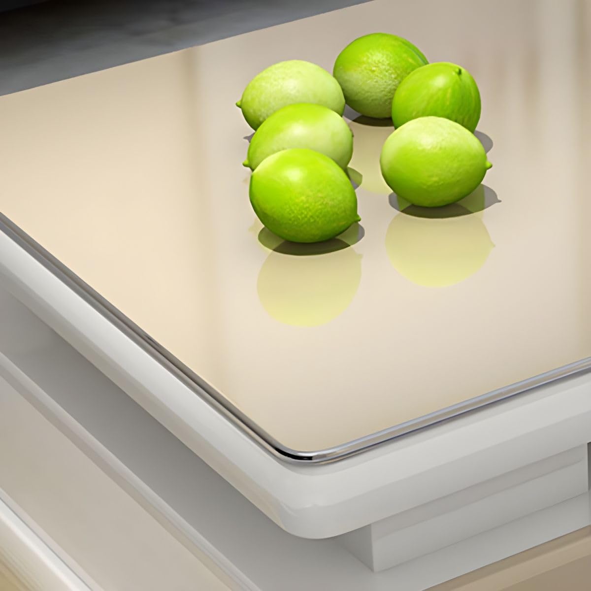 Modern Rectangular Glass Coffee Table with White Wood Base and Storage G197