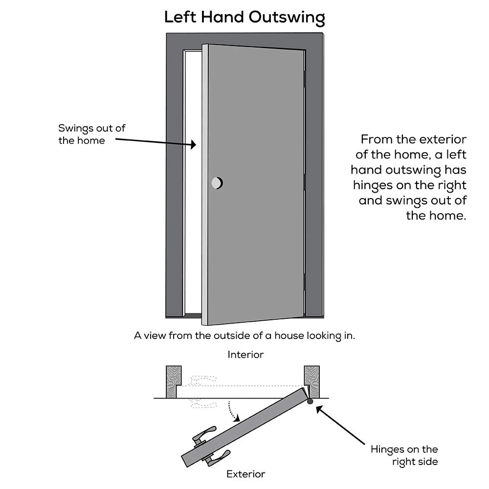 Primed Left Hand Outswing Prehung Steel Door 36"x80" K78454