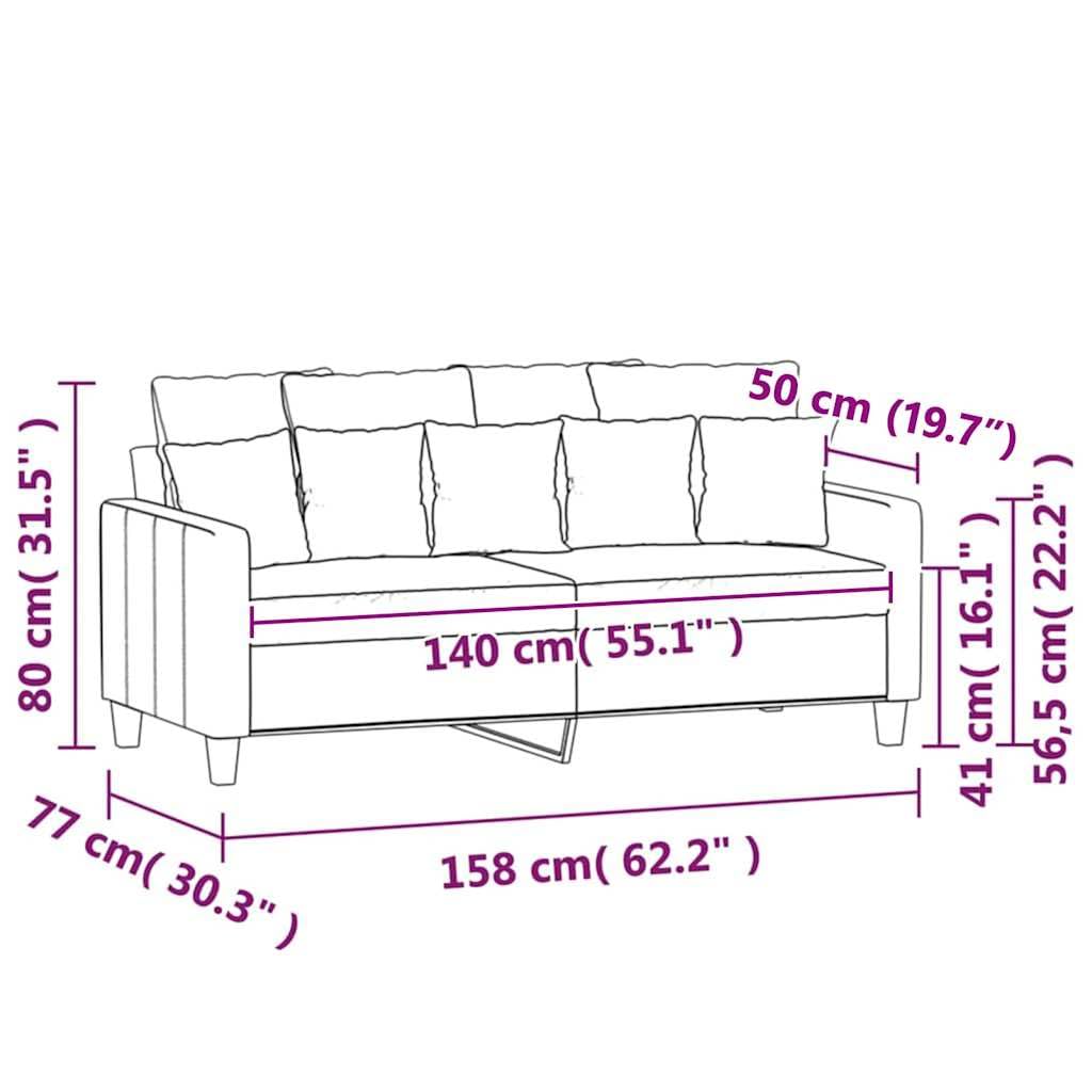 Light Gray Velvet 2-Seater Sofa J180