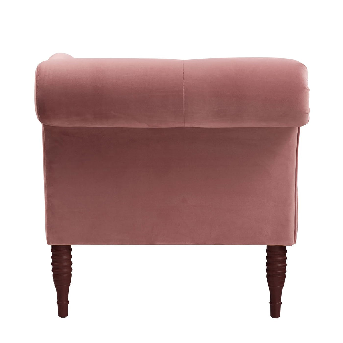 Ash Rose Pink Velvet Tufted Roll Arm Chaise Lounge E623