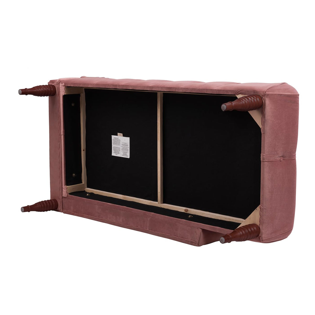 Ash Rose Pink Velvet Tufted Roll Arm Chaise Lounge E623