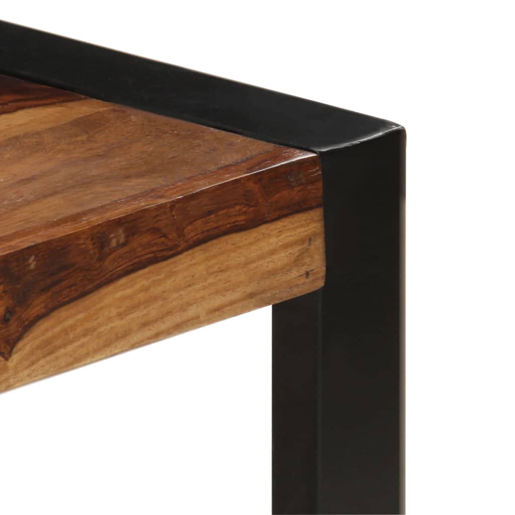 Brown Solid Sheesham Wood Coffee Table with Steel Legs H46627