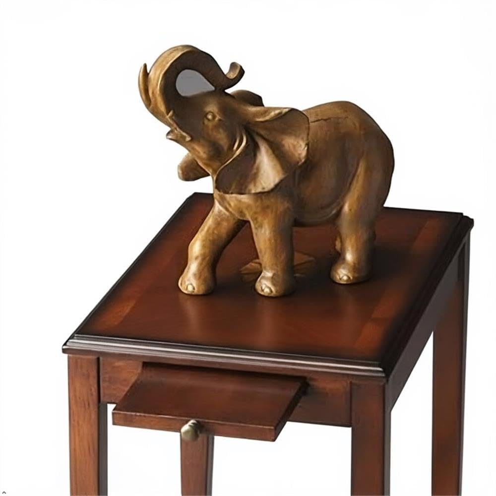 Traditional Rectangular Wood Side Table with Pull-Out Tray Q13922