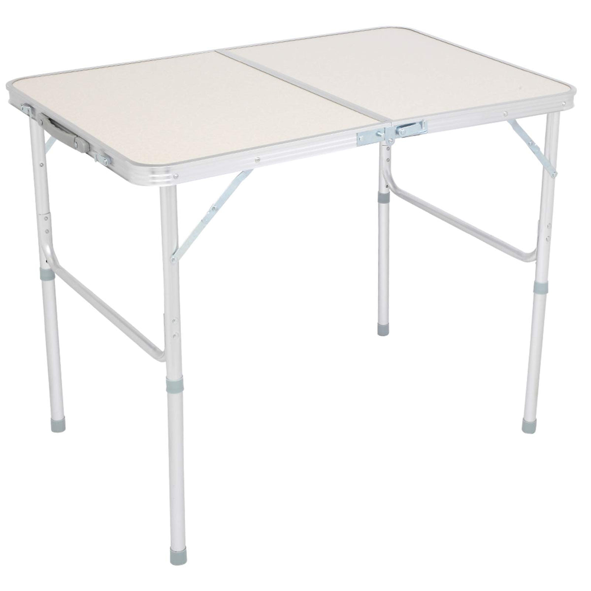 Folding Portable Camping Table 3 FT Aluminum White M27234