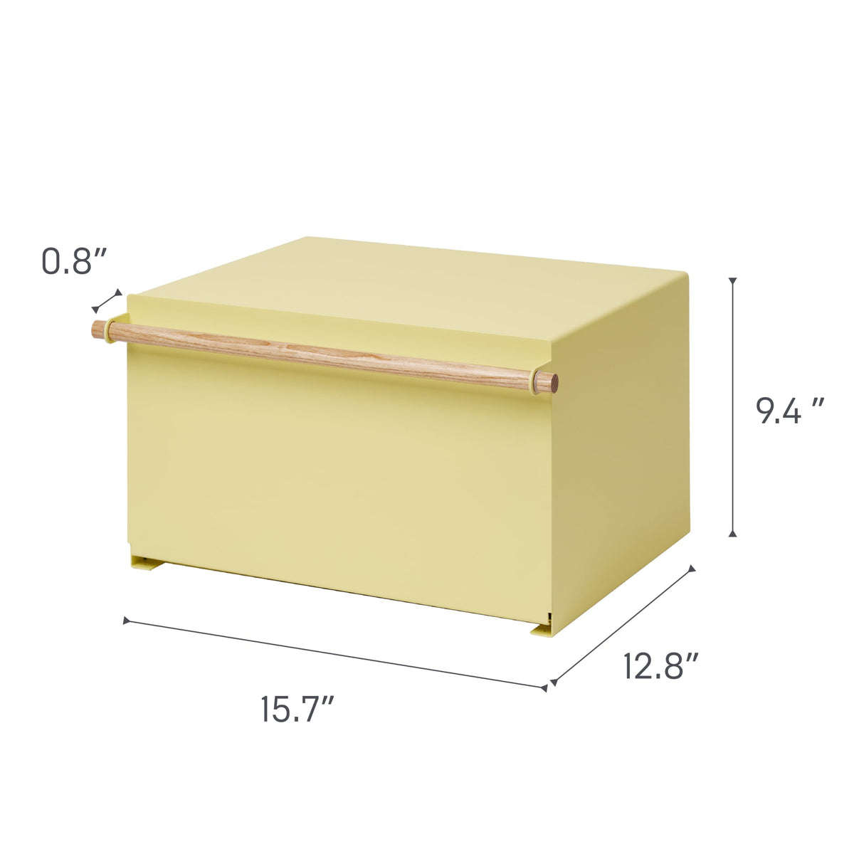 Large Yellow Steel Wood Bread Box H862761
