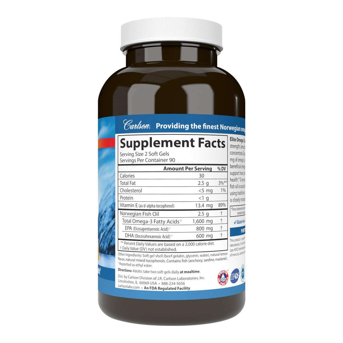 Omega-3 1600 mg Lemon 180 Softgels D37539