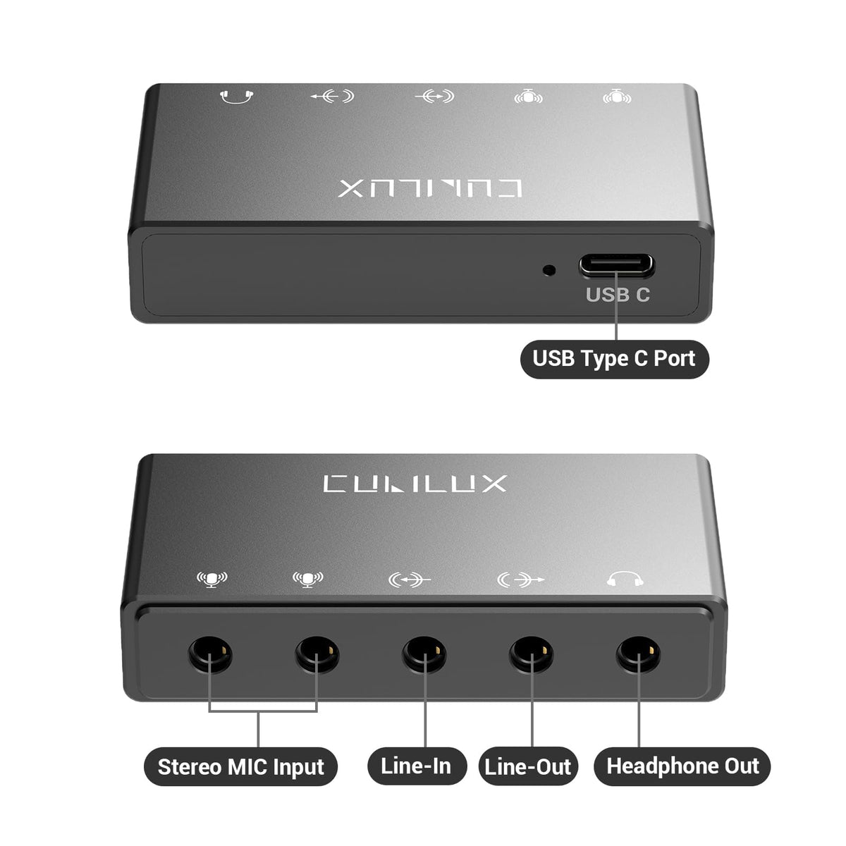 USB Audio Interface with Stereo Microphone Input and Headphone Jack M62614