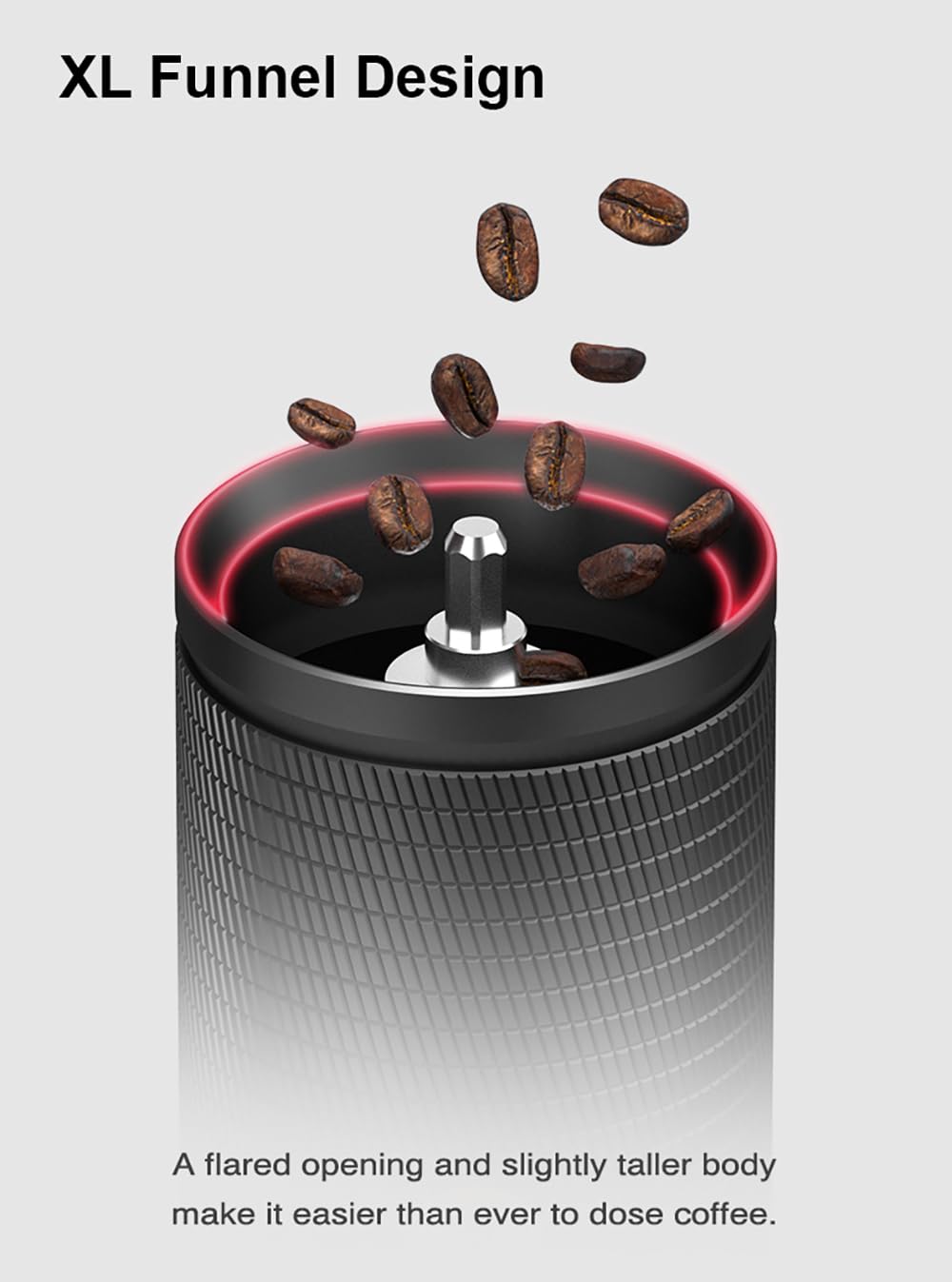 Manual Coffee Grinder 30g CNC Stainless Steel Conical Burr Matte Black M19752