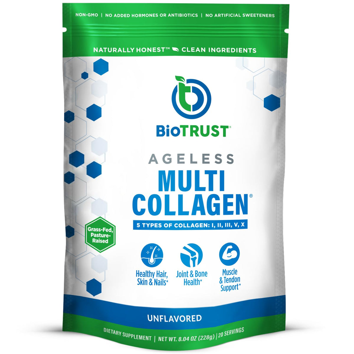 Unflavored Hydrolyzed Grass Fed Collagen Peptides Powder C3402