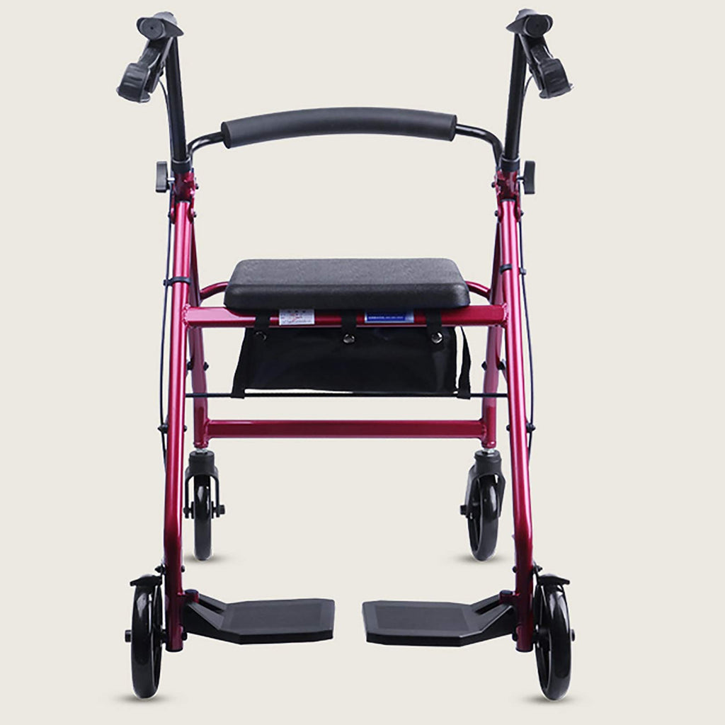 Blue Rolling Walker with Seat Basket Brakes Q1033
