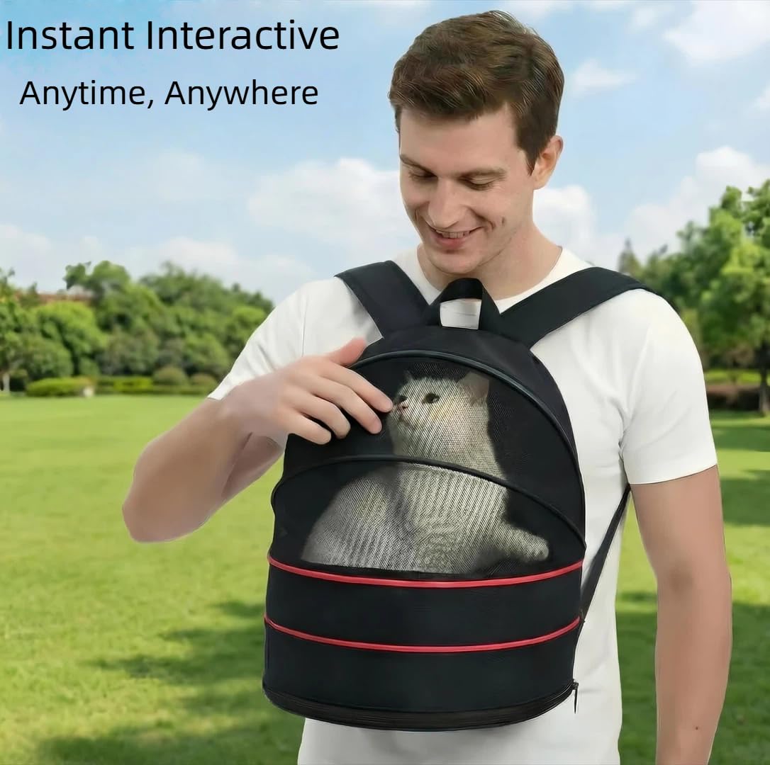 Expandable Dog Backpack Carrier with Breathable Front Opening-Black N6426