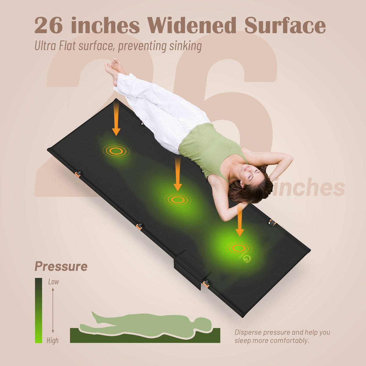 Foldable Camping Cot with Storage Bag V17346