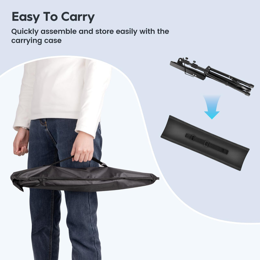 Black Adjustable Metal Music Stand with Carrying Bag C21200