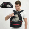 Expandable Dog Backpack Carrier with Breathable Front Opening-Black N6426