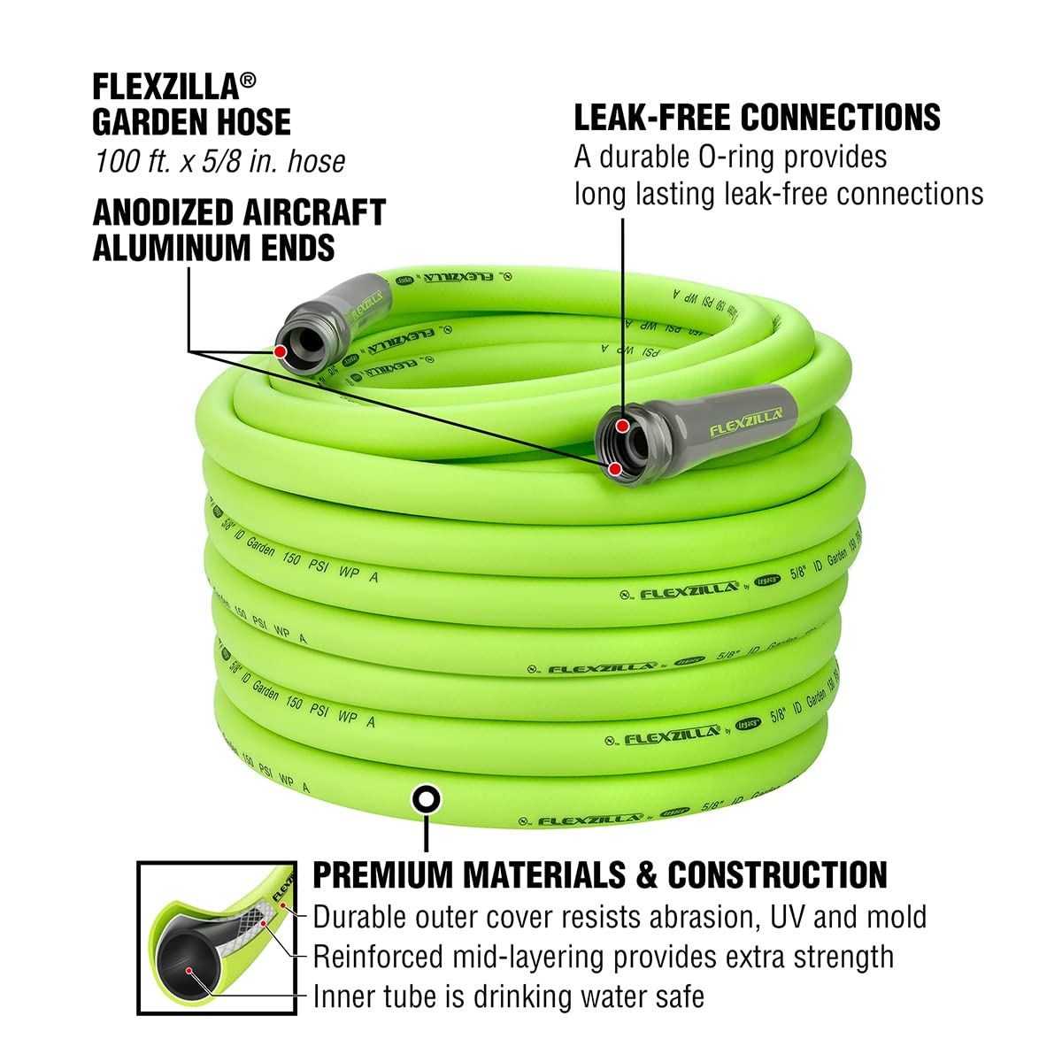 Blue Pool Cover Pump & 5/8 in. x 100 ft. Garden Hose K9883