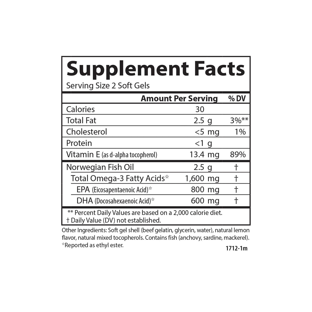 Omega-3 1600 mg Lemon 180 Softgels D37539
