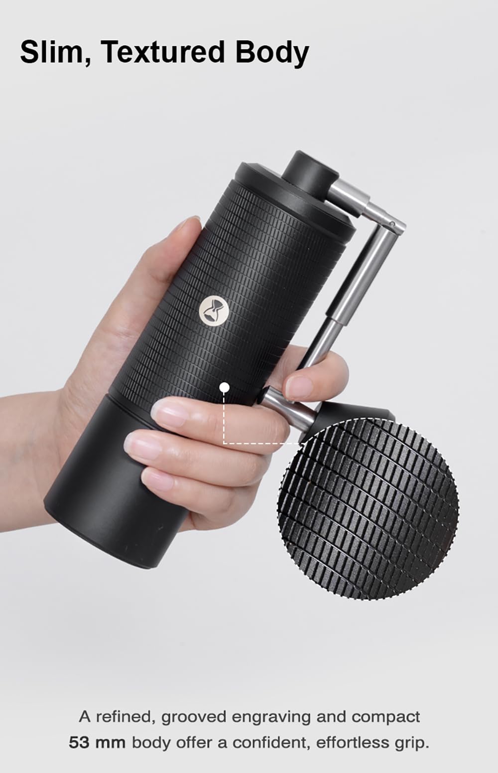 Manual Coffee Grinder 30g CNC Stainless Steel Conical Burr Matte Black M19752