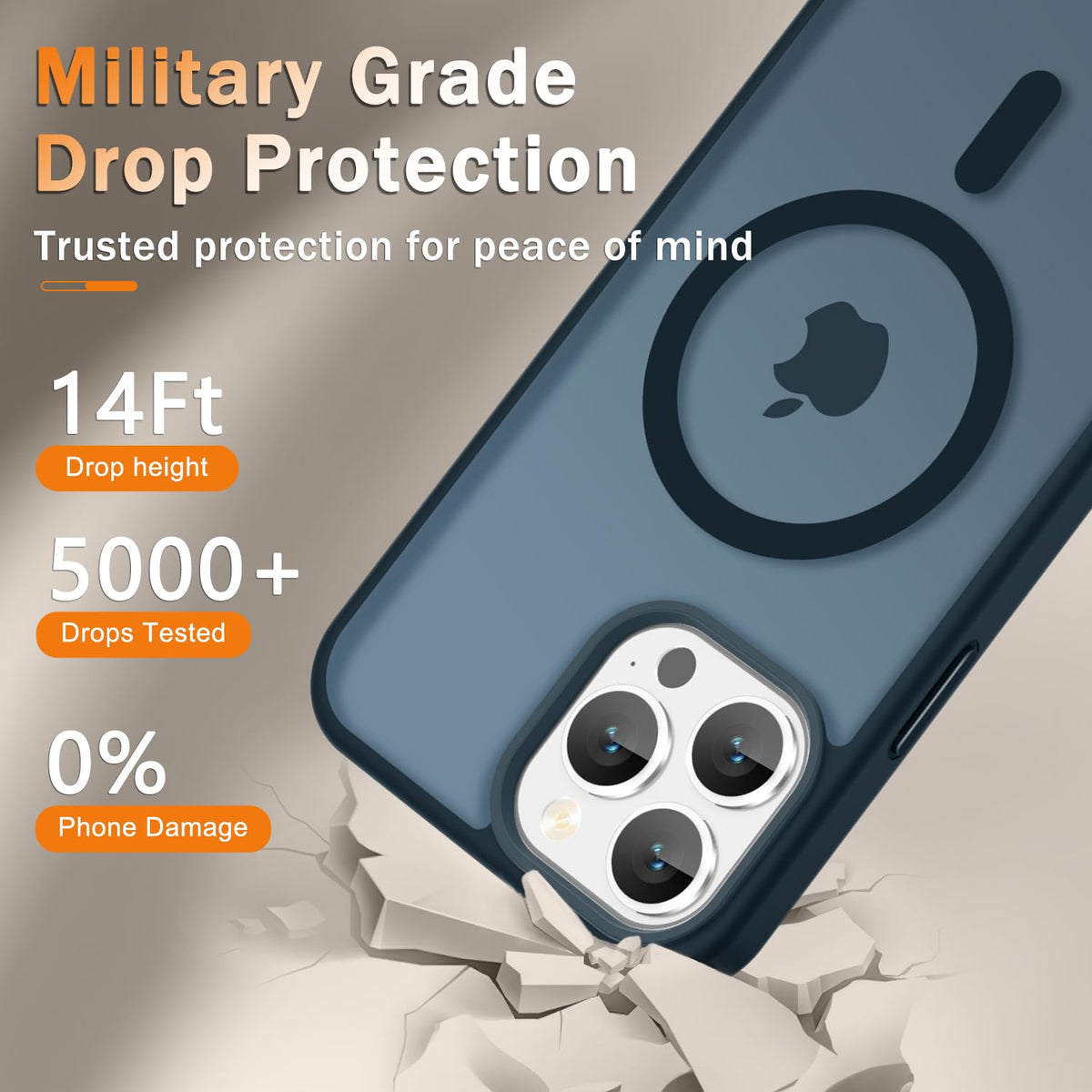 Matte Magnetic Navy Blue Phone Case U981430