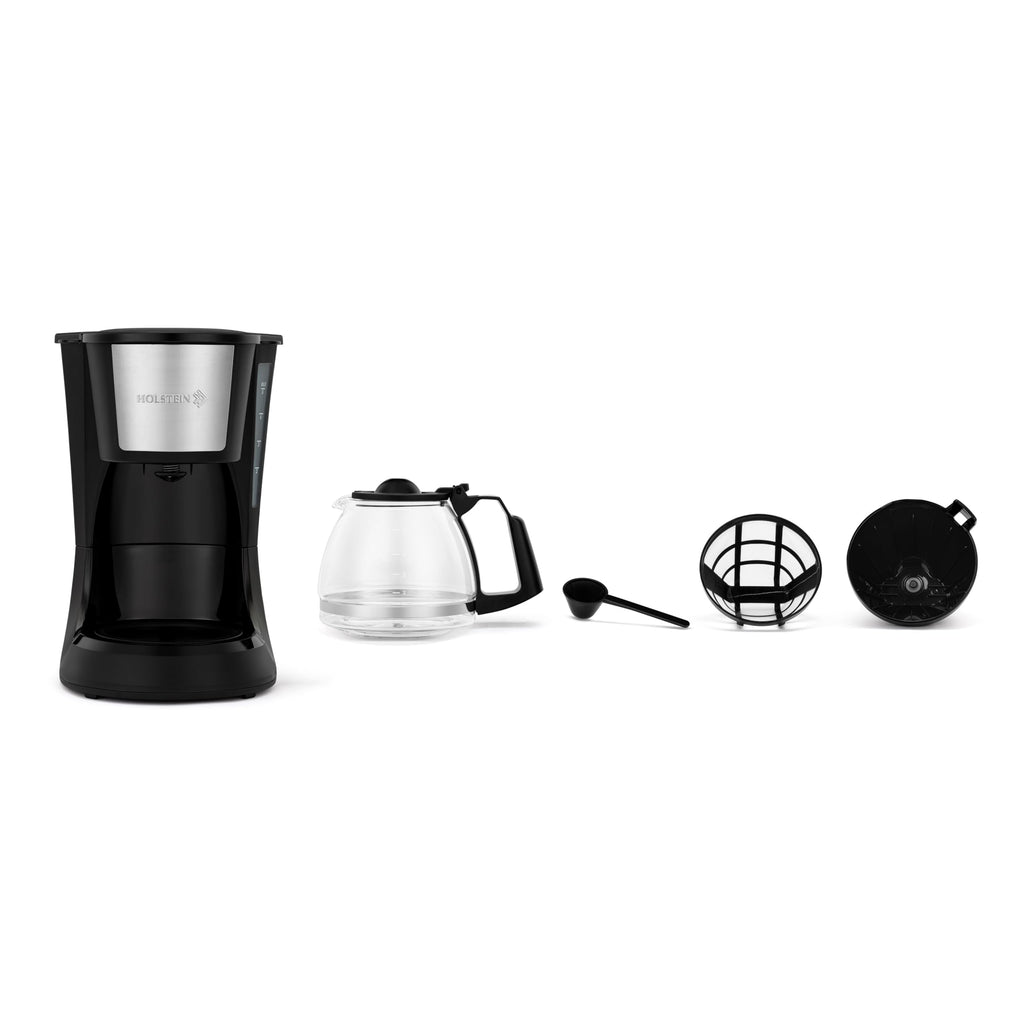 5 Cup Drip Coffee Maker with Glass Carafe Black O53026