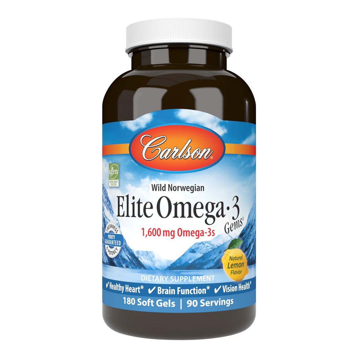 Omega-3 1600 mg Lemon 180 Softgels D37539