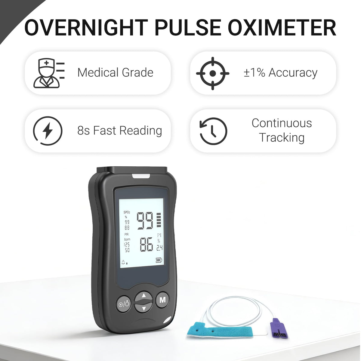 Handheld Pulse Oximeter with Wrap Probe U107