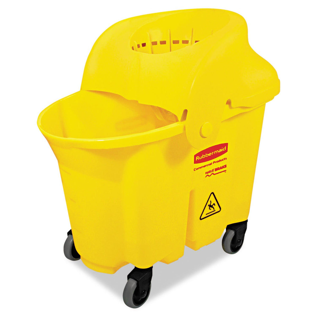 Yellow 35 QT Bucket and Wringer Combo on Wheels D614334