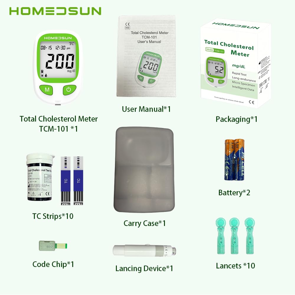Total Cholesterol Monitor Kit with 10 Strips Lancets U7784