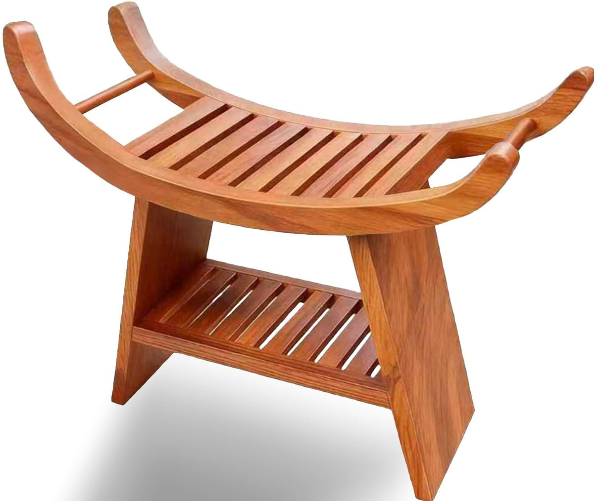 Teak Shower Bench with Storage Shelf R685