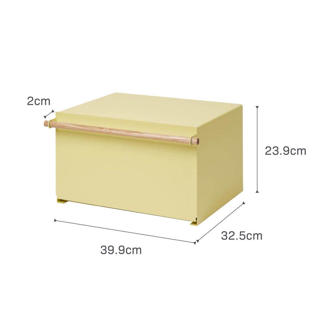 Large Yellow Steel Wood Bread Box H862761