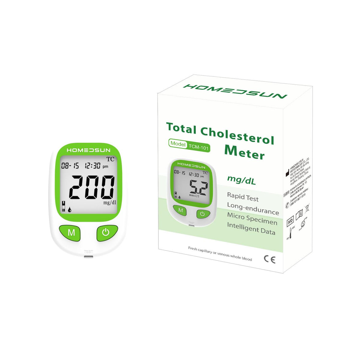 Total Cholesterol Monitor Kit with 10 Strips Lancets U7784