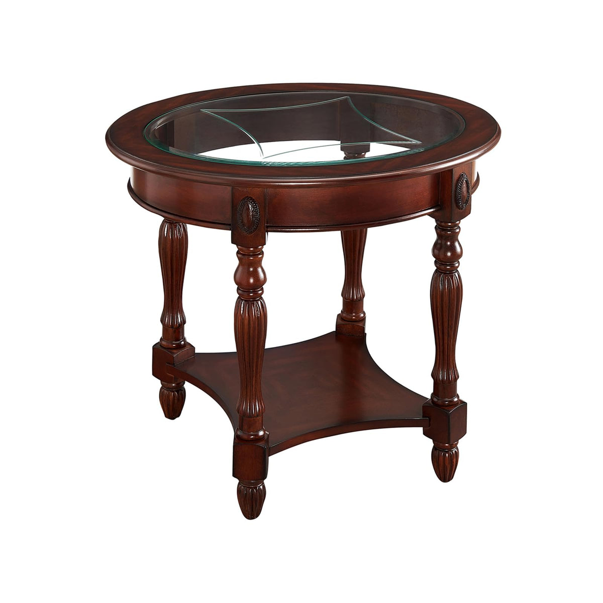 Solid Wood Oval End Table V7837
