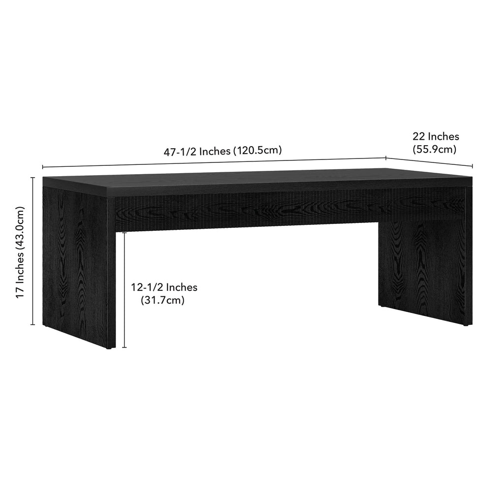 48" Modern Fluted Coffee Table D6536
