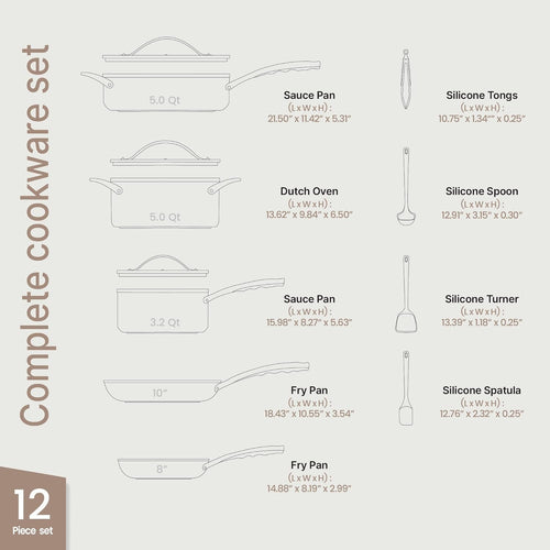 12-Piece Nonstick Ceramic Cookware Set H8158