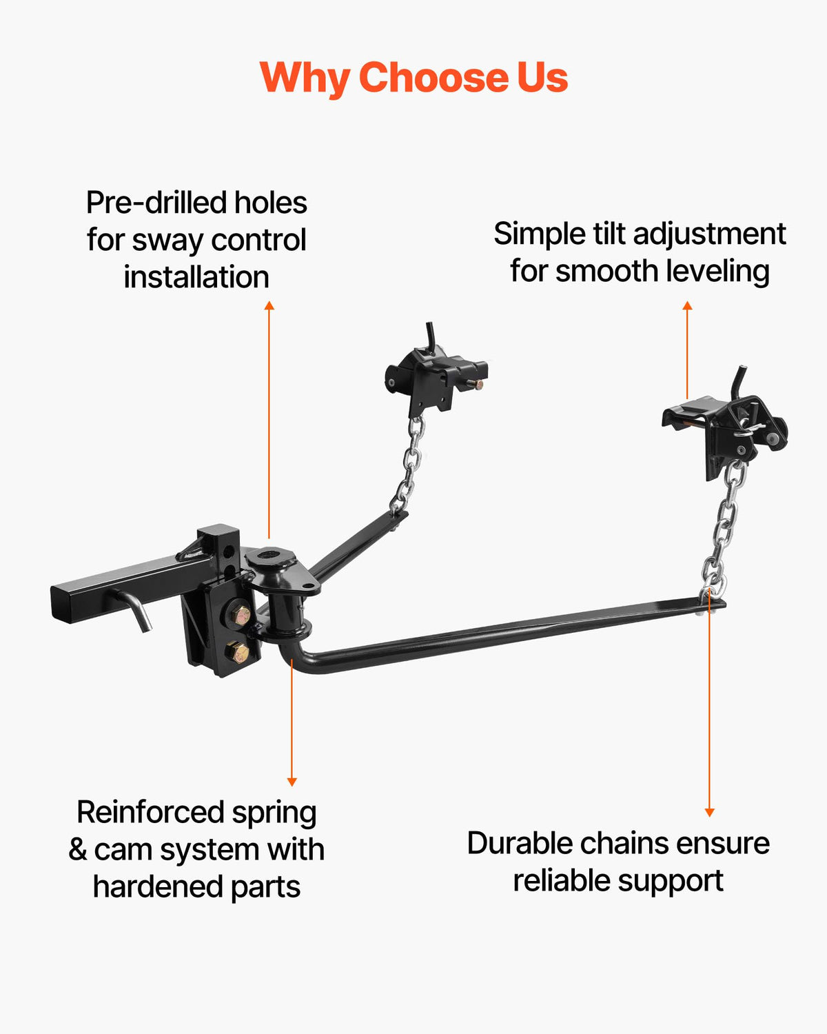 10000 lbs Weight Distribution Hitch with 2 in Shank and 2-5/16 in Ball X9395