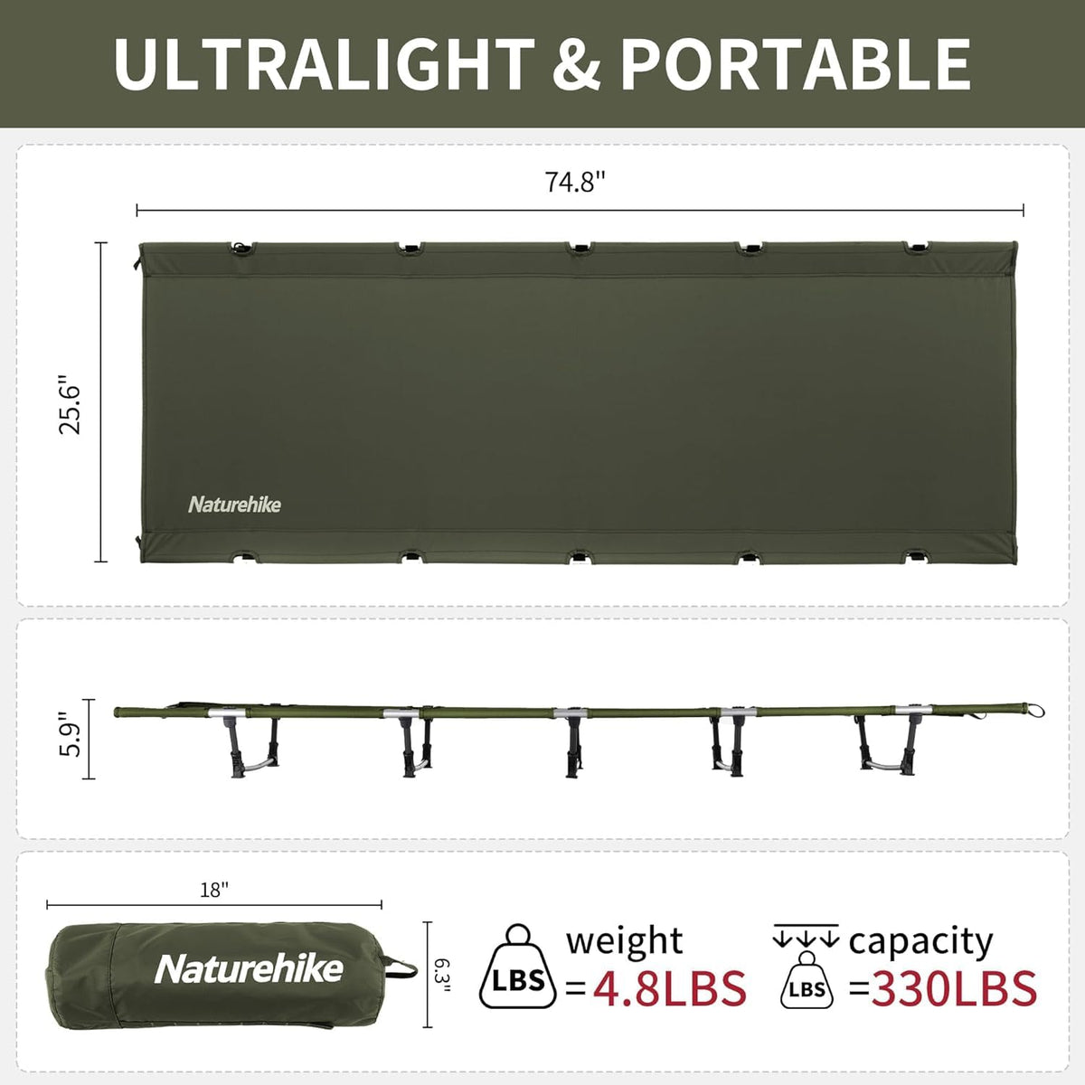 Ultralight Folding Camping Cot F6697