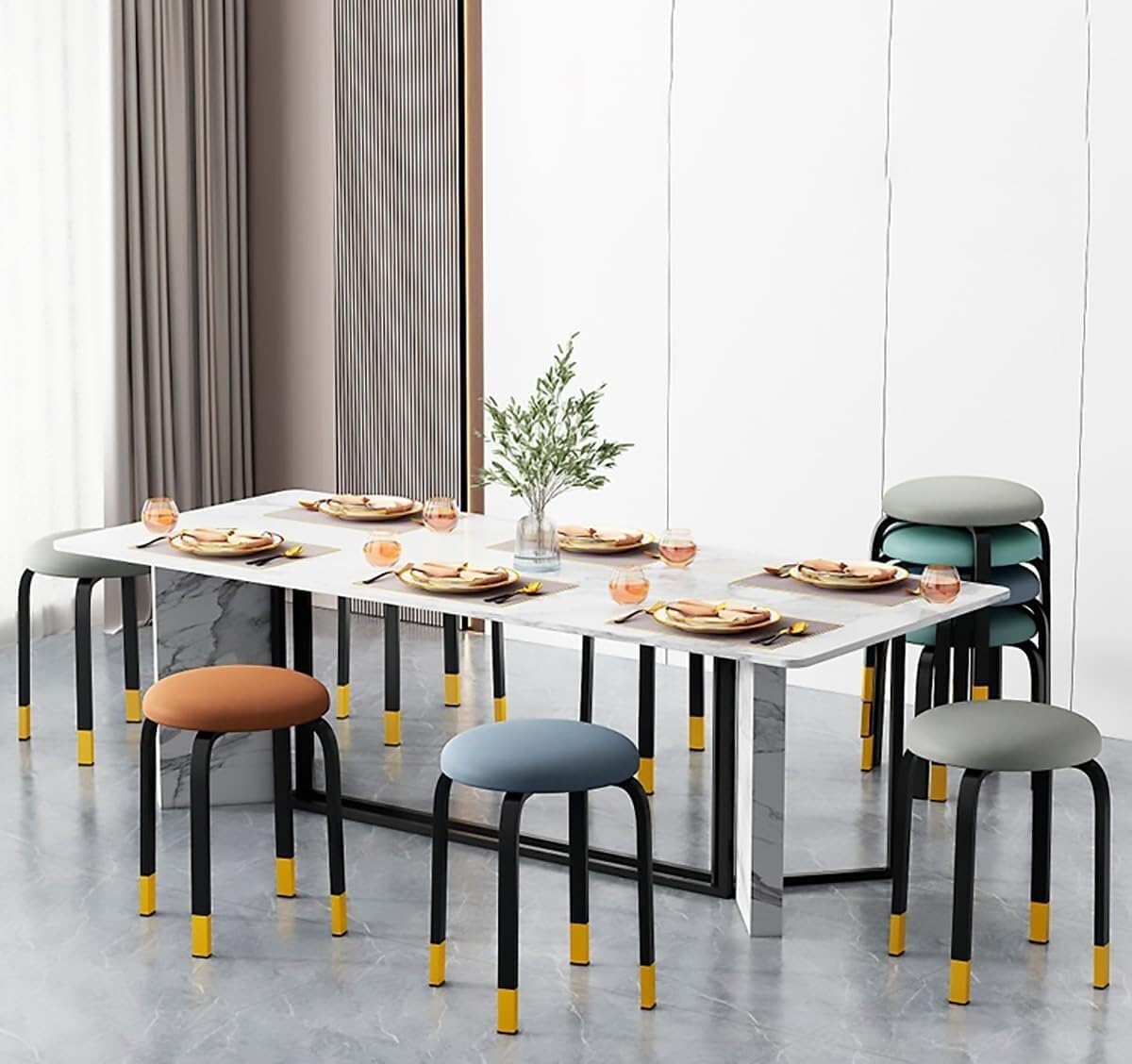 4 Pcs Stacking Round Stools N45554