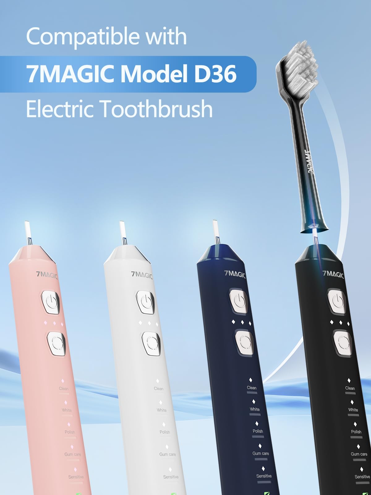 Electric Toothbrush Replacement Brush Heads 2-Pack Black Q15089