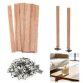 100-Pack Natural Wooden Candle Wicks with Metal Clips X650472
