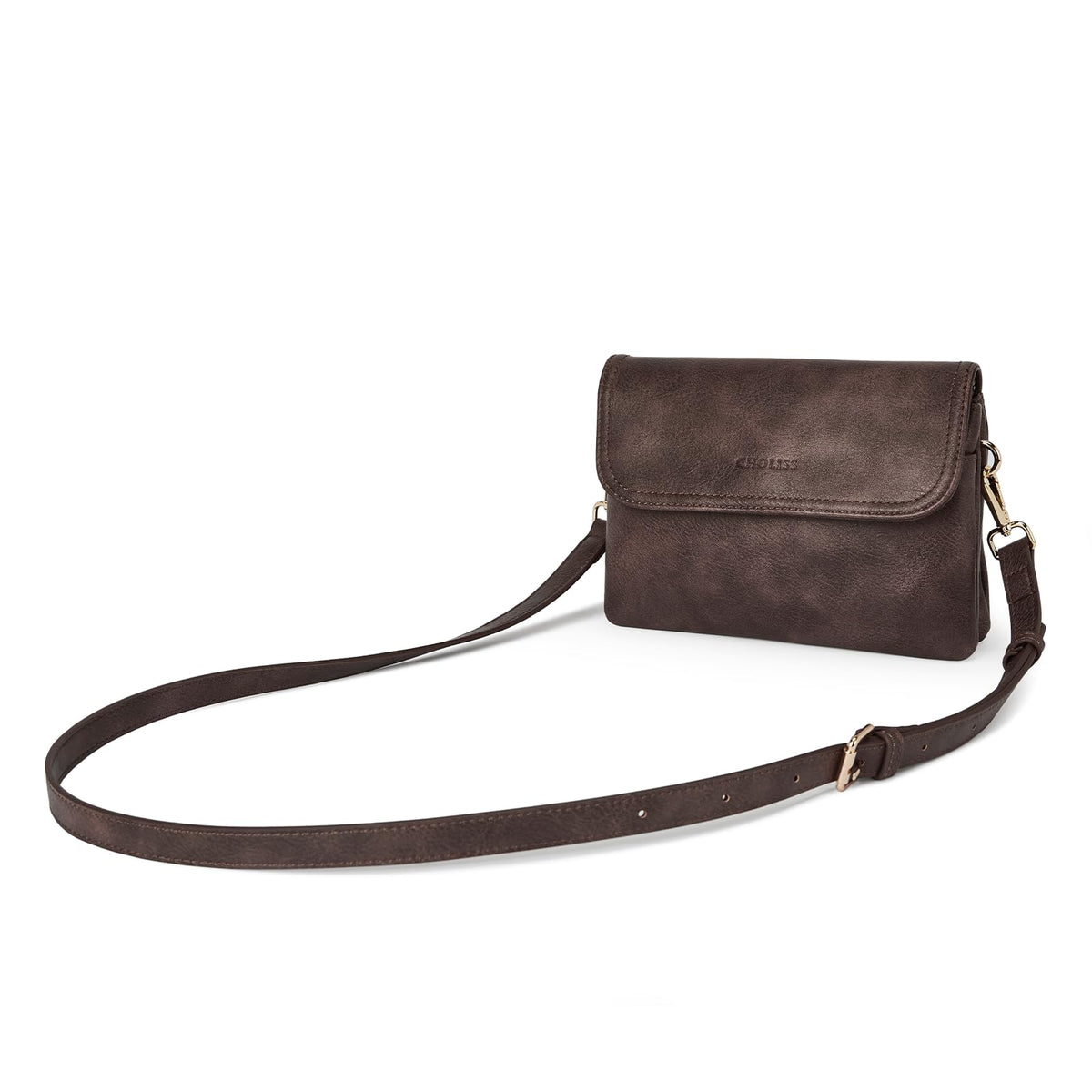 Small Vegan Leather Crossbody Bag with Adjustable Strap E9536
