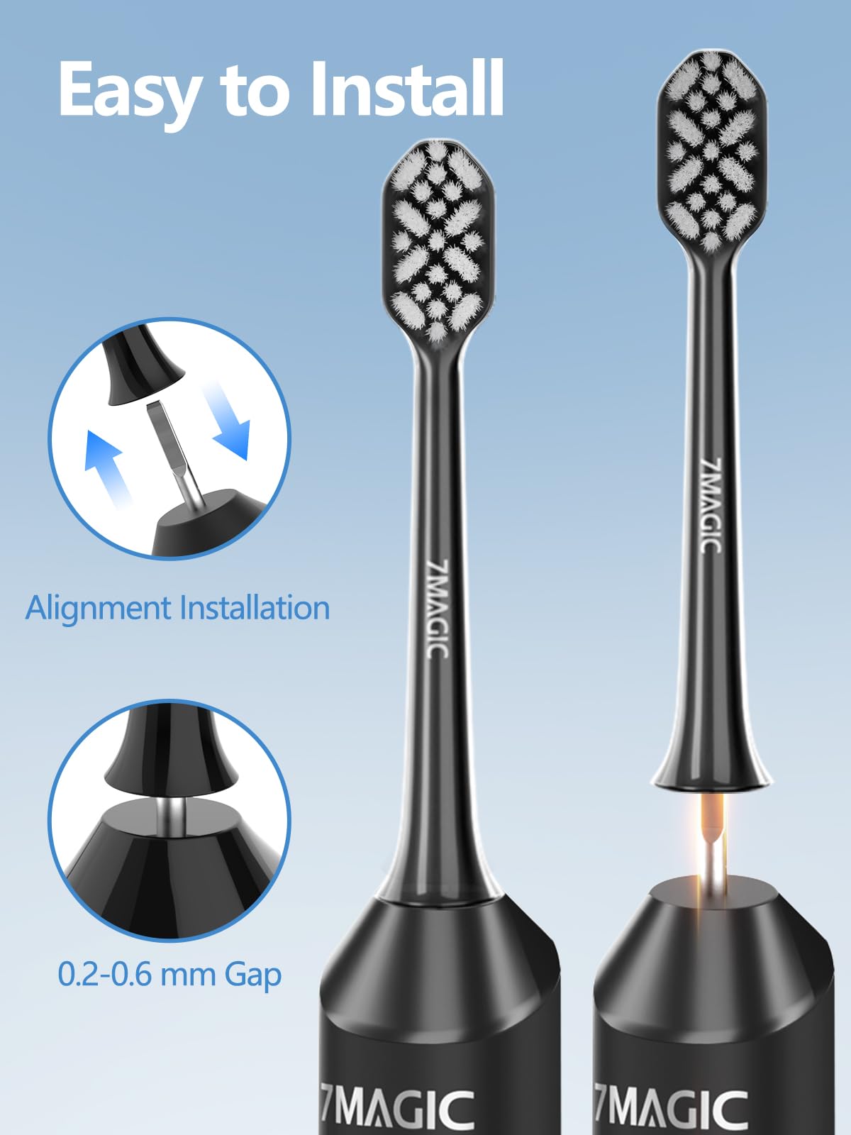 Electric Toothbrush Replacement Brush Heads 2-Pack Black Q15089