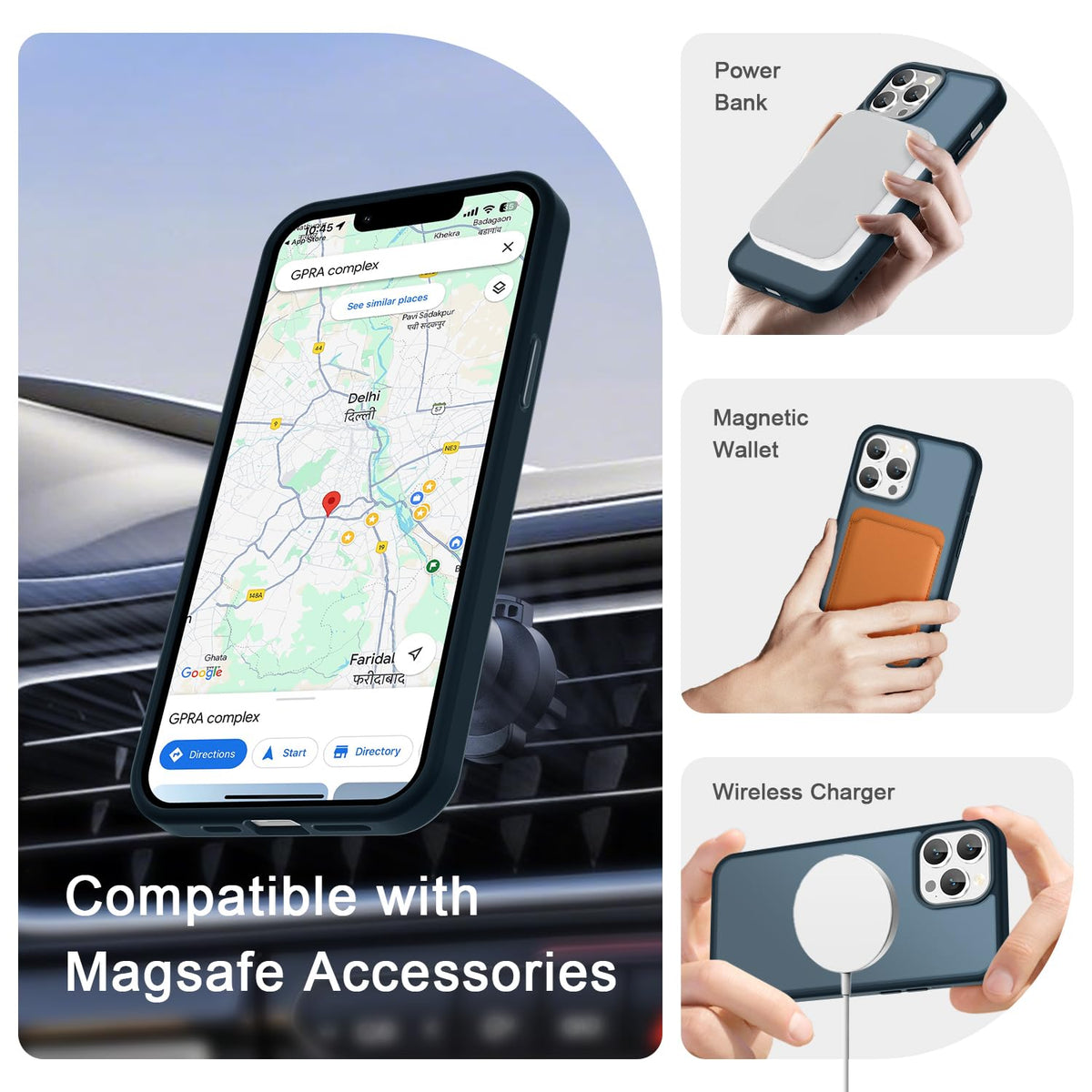 Matte Magnetic Navy Blue Phone Case U981430