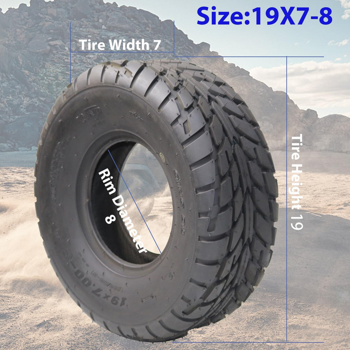 19X7-8 4-Ply All Terrain ATV UTV Tire, Pack of 2 D61226