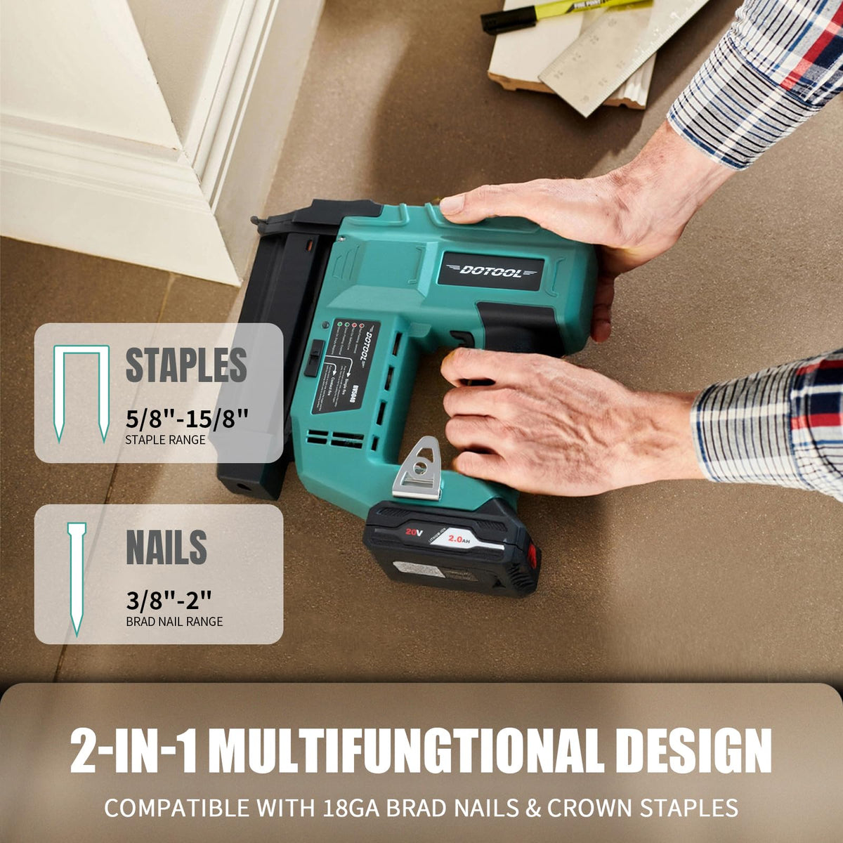 20V Cordless Brad Nailer Kit 2 in 1 Electric Nail Gun S94579