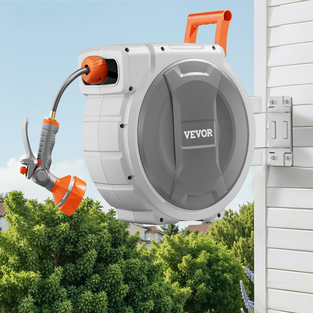 5/8 Inch x 100 ft Retractable Garden Hose Reel O373