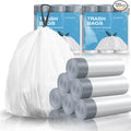 1.6 Gallon Mini Drawstring Trash Bags, 120 Counts White Trash Bin Liners L486