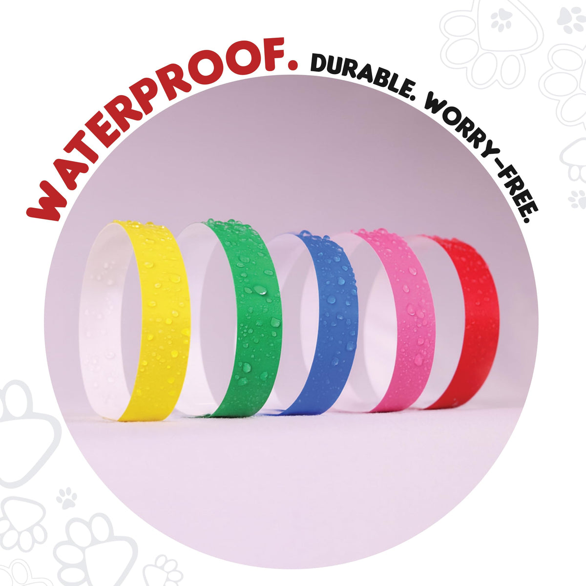 20 Inch 500 Count Waterproof Writable Tear-Resistant Pet ID Collars Q759987