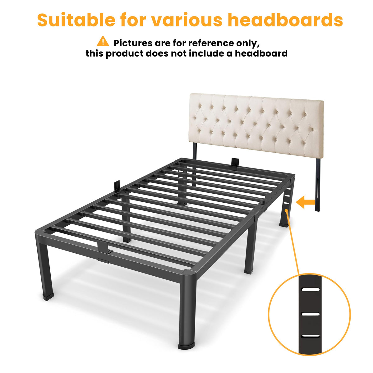 14 Inch Twin Metal Bed Frame F226304